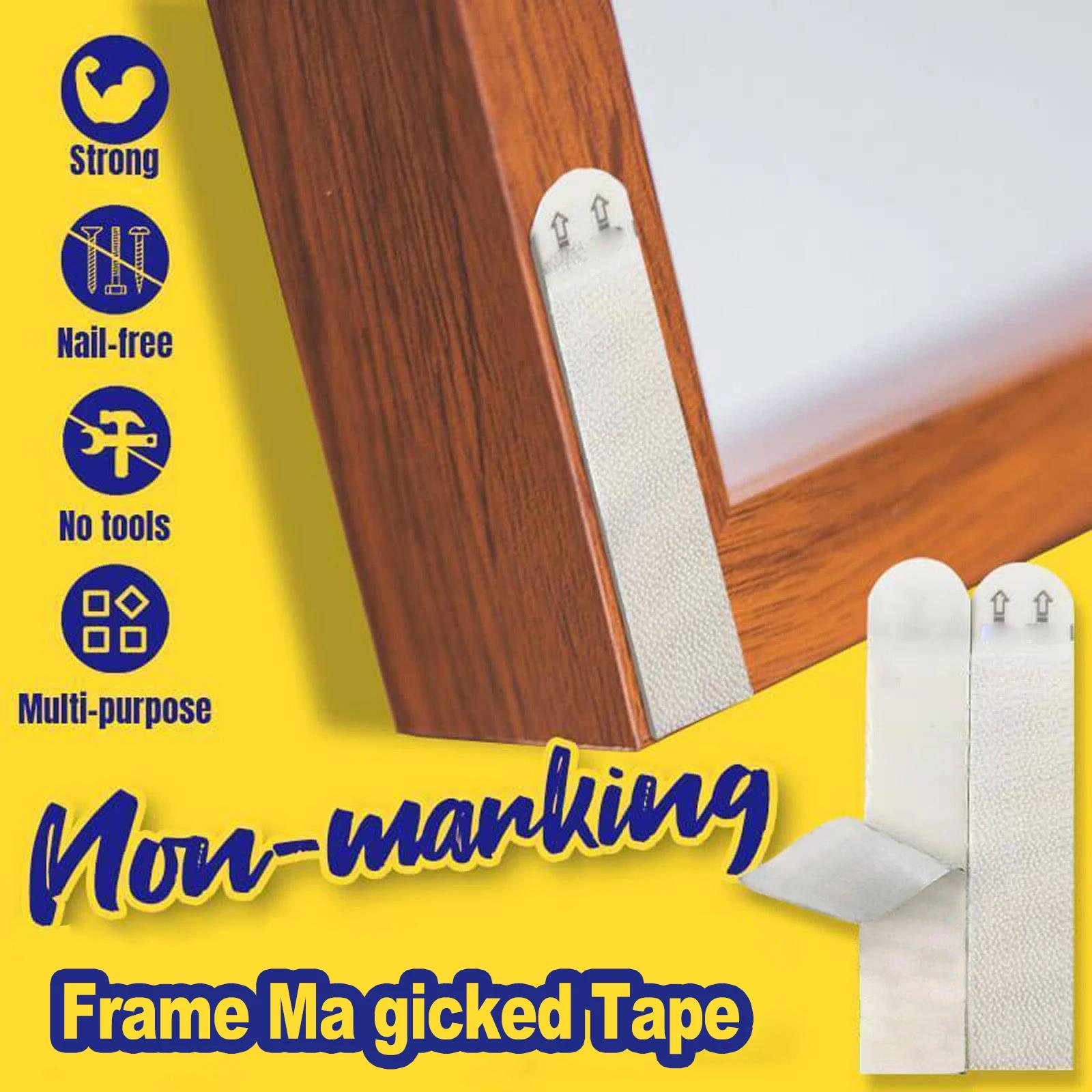 Non-marking Ma gicked Tape Clasp Hook Multi-purpose Wall Hooks Hanging for Picture Frame Poster Hanging Strip Home D